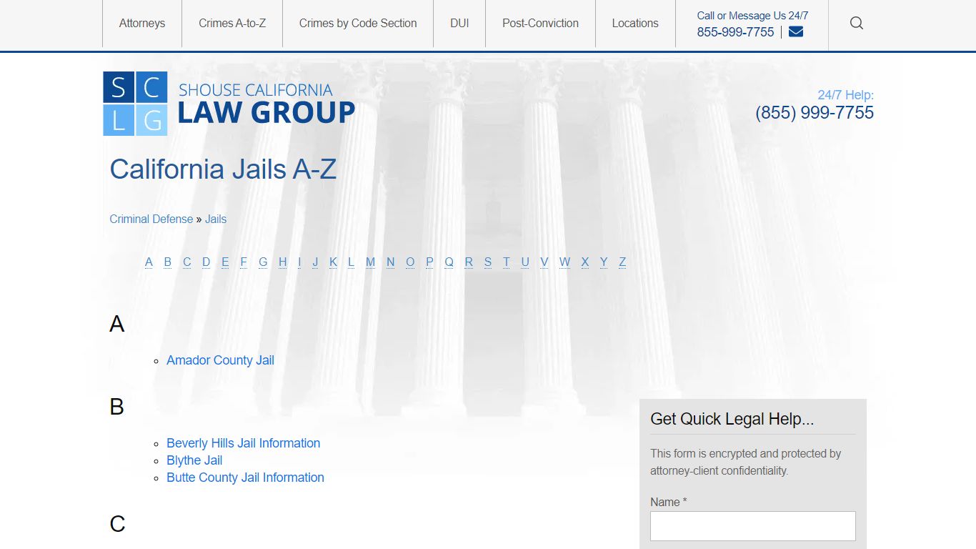 A List Of County And City Jail Facilities In California - Shouse Law Group
